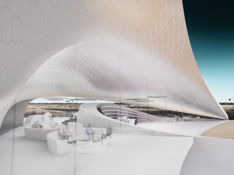 futuristic white architecture